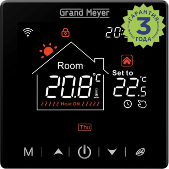 Терморегулятор программируемый Grand Meyer SN-20 с функцией Wi-Fi Черный